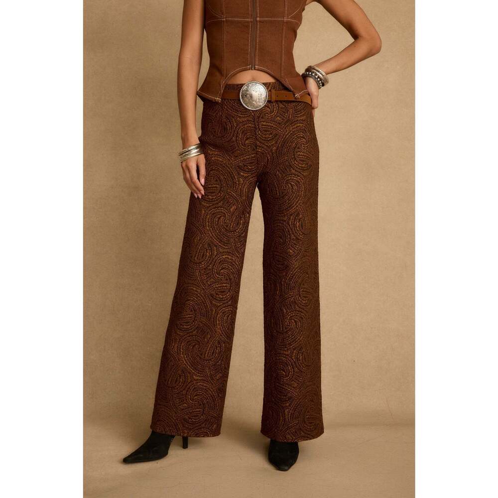 12th Tribe Milan Cognac Swirl Wide Leg Trouser Size MM